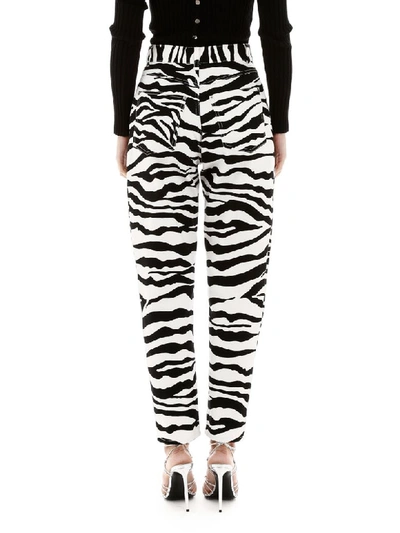 Shop Attico Zebra Print Trousers In Bianco Nero (black)