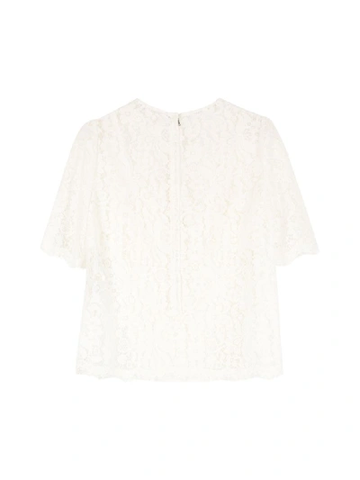Shop Dolce & Gabbana Lace Top In White