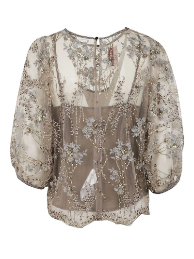 Shop Antonio Marras Floral Lace Top In Multicolor