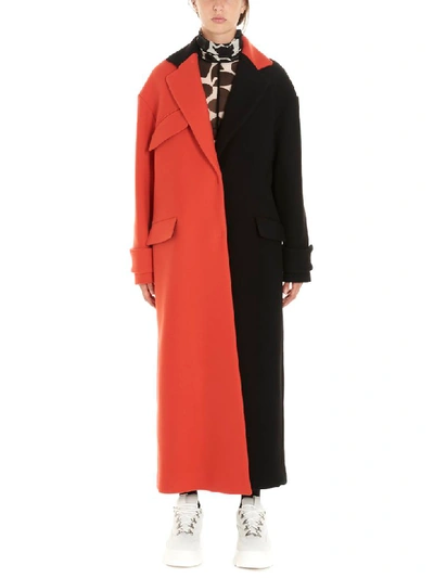 Shop Msgm Coat In Multicolor