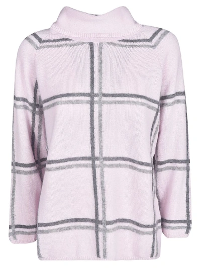 Shop Bruno Manetti Check Knitted Top In Pink/multicolor
