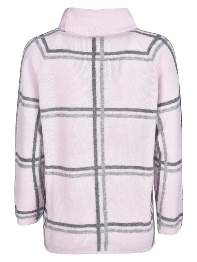 Shop Bruno Manetti Check Knitted Top In Pink/multicolor