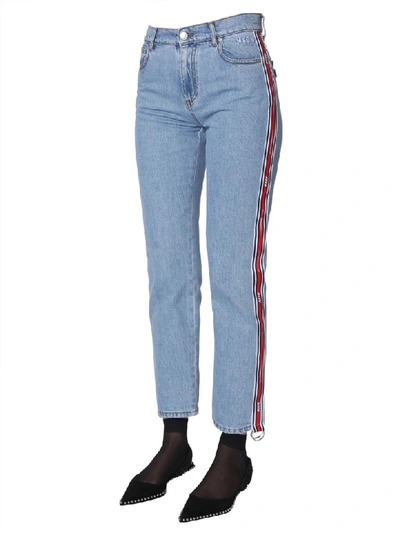 Shop Msgm Slim Fit Jeans In Blu