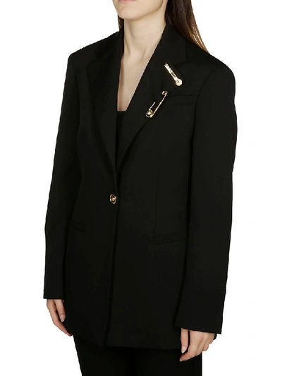 Shop Versace Single Breasted Blazer In Black