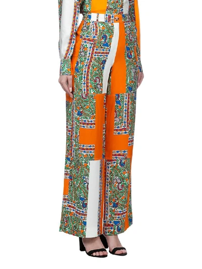 Shop Tory Burch Wide Leg Trousers In Arancio Multicolor