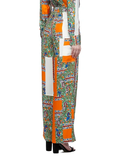 Shop Tory Burch Wide Leg Trousers In Arancio Multicolor