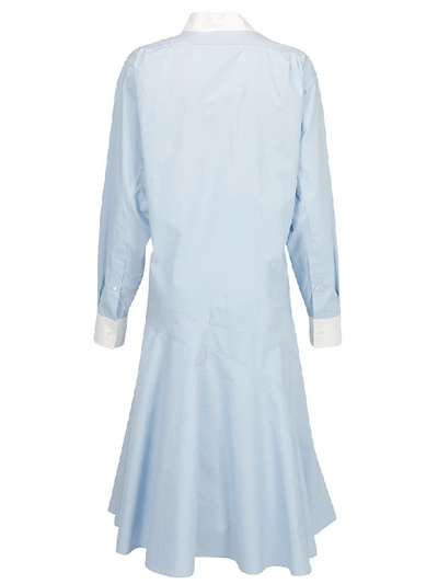 Shop Loewe Shirt Dress In Babyblue/white