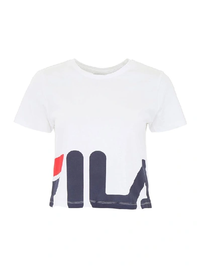Shop Fila Early Cropped T-shirt In Bright White (white)