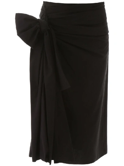 Shop Marni Poplin Skirt In Black (black)