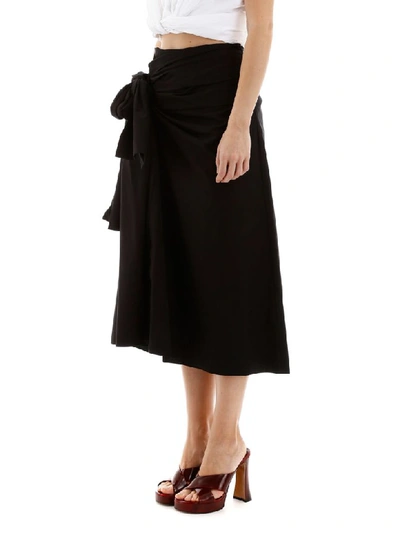 Shop Marni Poplin Skirt In Black (black)
