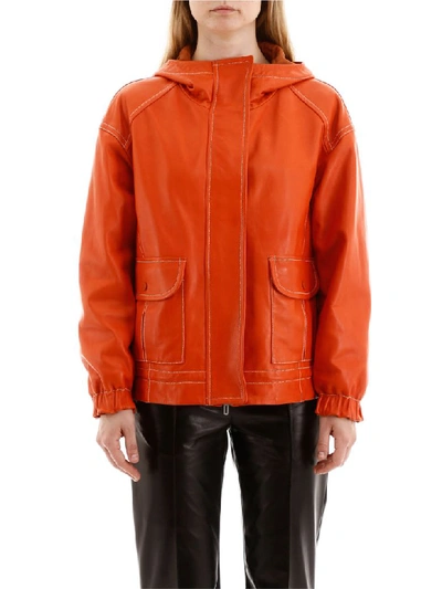Shop Drome Hooded Jacket In Fire Opal (orange)