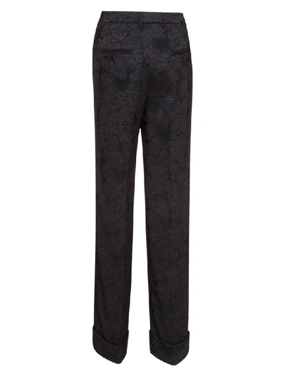 Shop Dolce & Gabbana Floral Brocade Trousers In Nero