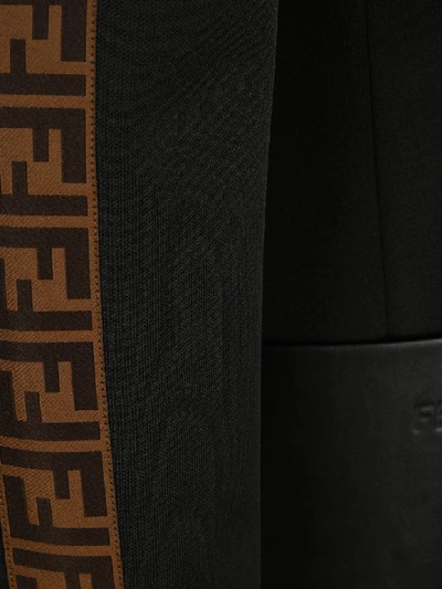 Shop Fendi Oversized Leather Pockets Blazer In Black