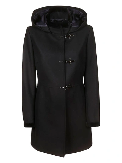 Shop Fay Hooded Coat In Black