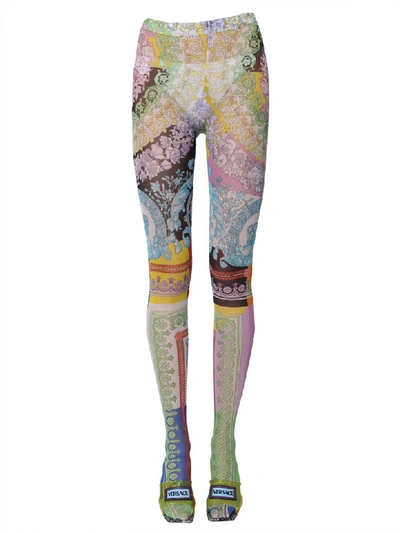 Shop Versace Tulle Pantyhose In Multicolor