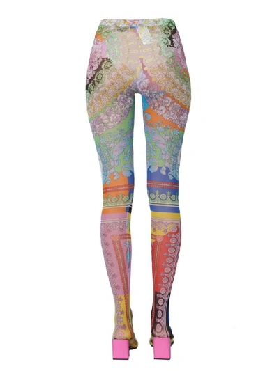Shop Versace Tulle Pantyhose In Multicolor