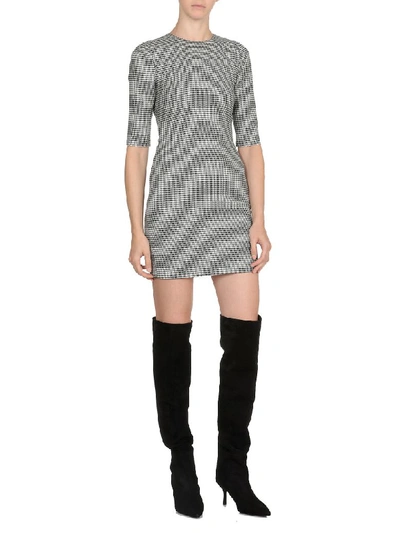 Shop Alice And Olivia Houndstooth Dress In Black/white