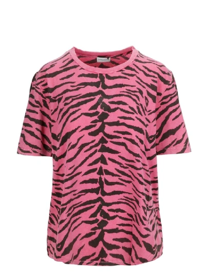 Shop Saint Laurent Short Sleeve T-shirt In Pink & Purple