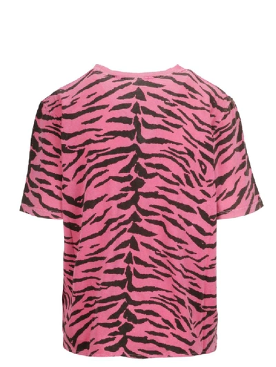 Shop Saint Laurent Short Sleeve T-shirt In Pink & Purple