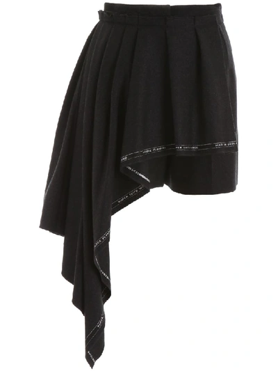 Shop Alexander Mcqueen Wool Flannel Shorts In Anthracite (grey)