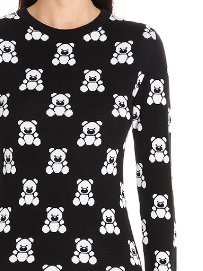 Shop Moschino Teddy Dress In Black & White