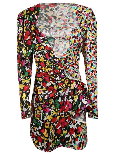 Shop Attico Floral Printed Dress In Multicolor