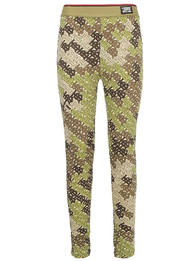 Shop Burberry Turama Leggins In Khaki Green