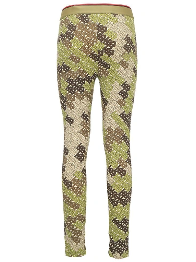 Shop Burberry Turama Leggins In Khaki Green