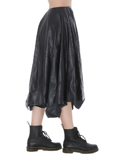 Shop Marni Midi Leather Skirt In Blue