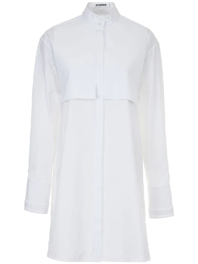 Shop Jil Sander Shirt With Plastron In White (white)