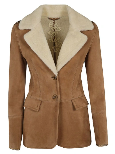 Shop Ermanno Scervino Buttoned Jacket In Beige