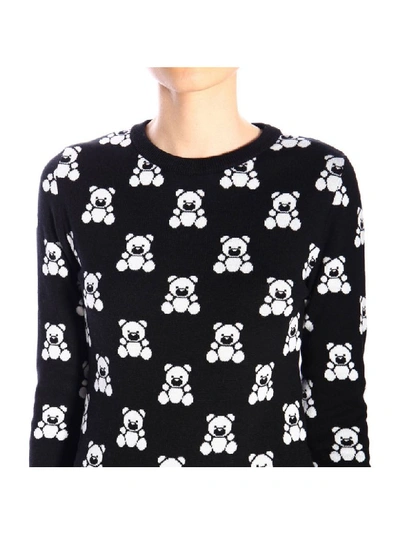 Shop Moschino Couture Crew-neck Dress With All Over Teddy In Black