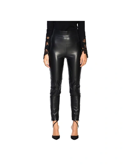 Shop Ermanno Scervino Slim Leggings In Leather In Black