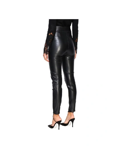 Shop Ermanno Scervino Slim Leggings In Leather In Black