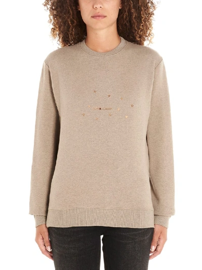 Shop Saint Laurent Sweatshirt In Beige