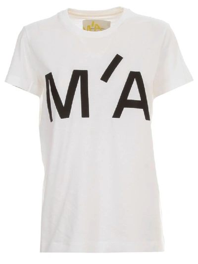 Shop Marques' Almeida T-shirt S/s Logo Embroidered Cap Sleeve In White