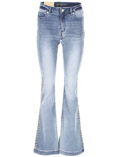 Shop Michael Michael Kors Jeans With Studs In Athnt Cwsh (light Blue)