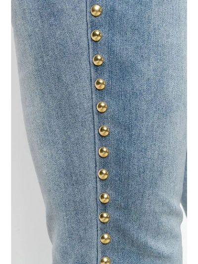 Shop Michael Michael Kors Jeans With Studs In Athnt Cwsh (light Blue)