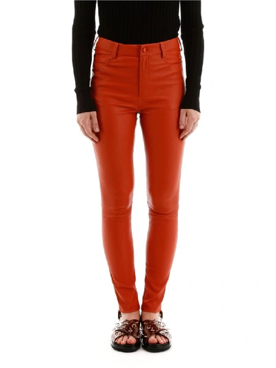 Shop Drome Stretch Nappa Trousers In Fire Opal (red)