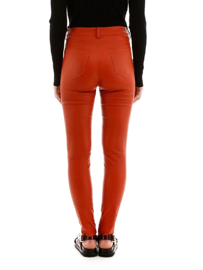 Shop Drome Stretch Nappa Trousers In Fire Opal (red)