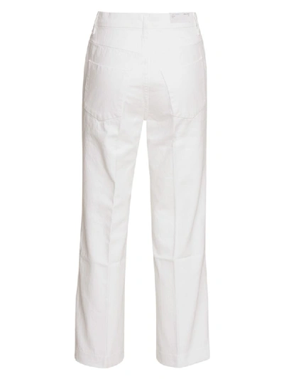 Shop J Brand Joan High-rise Wide-leg Cropped Trouser In White In Bianco