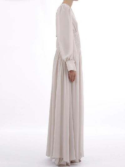 Shop Stella Mccartney Long Dress With Drapery In White