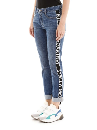 Shop Stella Mccartney Logo Band Jeans In Sky Blue (blue)