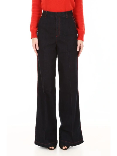 Shop Stella Mccartney Flared Jeans In Dark Navy (blue)