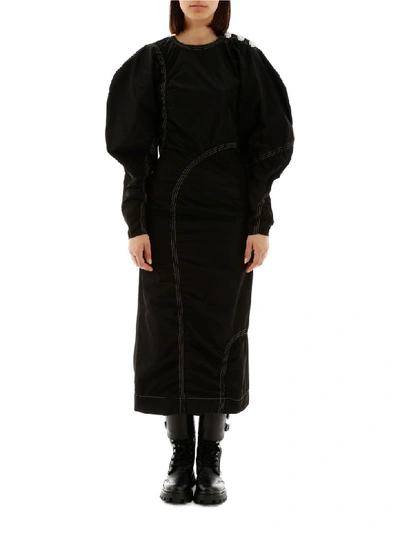 Shop Ganni Eco Circle Dress In Black (black)