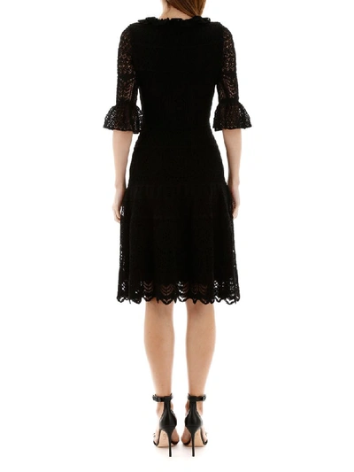 Shop Alexander Mcqueen Lace Midi Dress In Black (black)