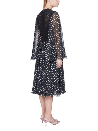 Shop Dolce & Gabbana Pois And Lace Dress In Pizzo Pois