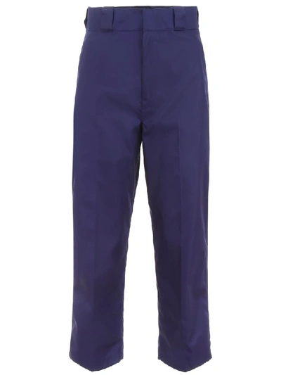 Shop Prada Nylon Trousers In Inchiostro (blue)