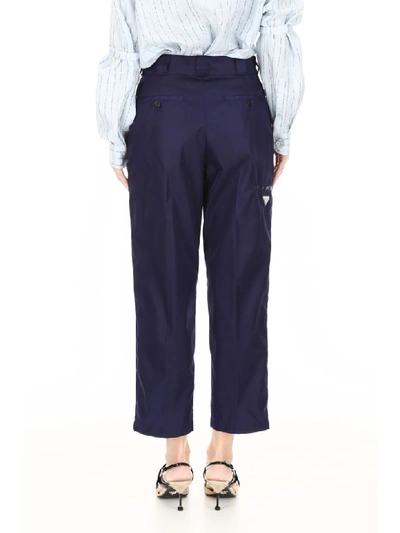 Shop Prada Nylon Trousers In Inchiostro (blue)