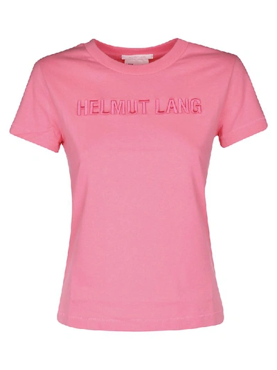 Shop Helmut Lang Embroidered Logo T-shirt In Pink